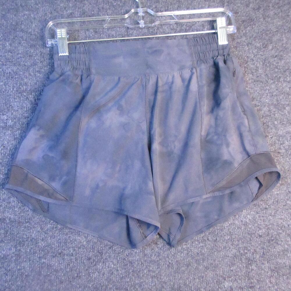 Lululemon Shorts Womens 6 Gray 4" Running Athletic Lined Drawstring Mesh Gym